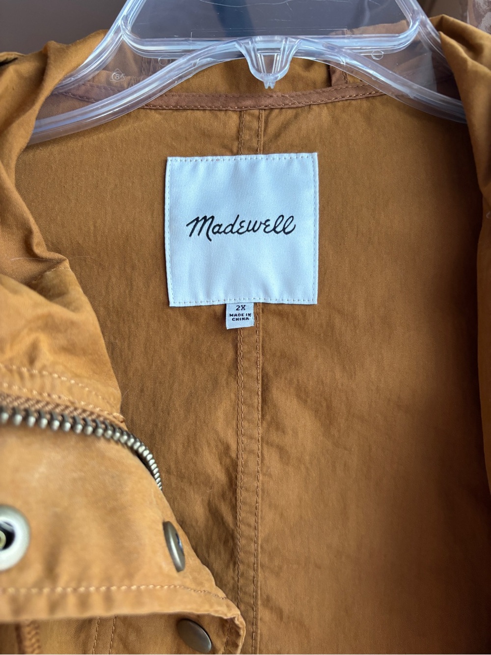 EUC Madewell Anorak Raincoat | Tan Brown Utility Rain Jacket | Women’s Plus 2X - Picture 2 of 16